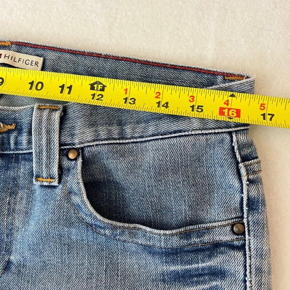 Tommy Hilfiger Women's Blue Denim Cropped Jeans Size 8 Straight Mid Rise Cotton - Picture 7 of 10